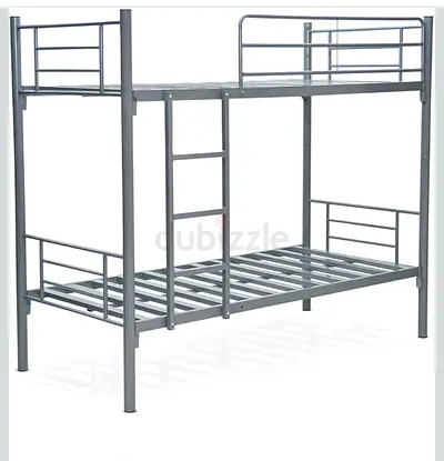 Metal Bunk Bed Frame - Sturdy Double Over Single, Silver