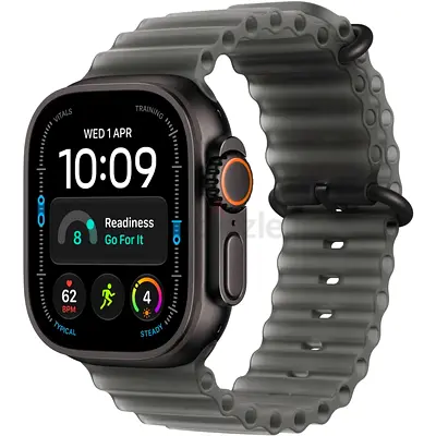 Apple Watch Ultra 4 GPS + Cellular 49mm Black Titanium Case with Translucent Black Ocean Band