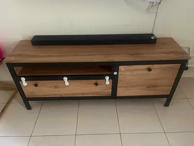 Wooden TV Console Cabinet with Storage - Good Condition