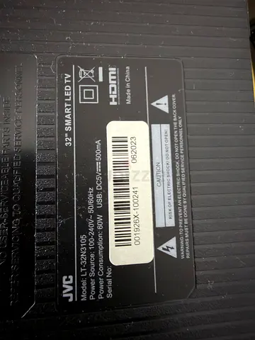 JVC 32" Smart LED TV (rear view) - needs testing / for parts