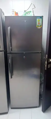 No Frost Geepas Double Door Refrigerator 320L Silver