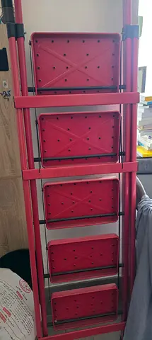 Red 5-step Folding Ladder / Step Stool - Compact and Lightweight