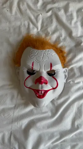 Pennywise-style Clown Mask with Synthetic Hair - One Size