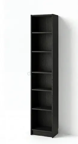 IKEA Tall narrow black bookshelf / display unit - 6 shelves