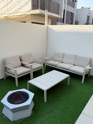 Complete Outdoor Garden Furniture Set | Dining + Lounge + FREE Fire Pit