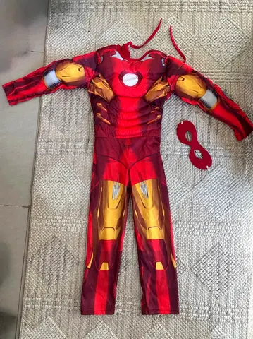 Kids Iron Man Costume with Mask - Size 5-8 Years