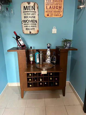 Cool Bar Cabinet + shelf for cocktail glassware + 4 bottle rack