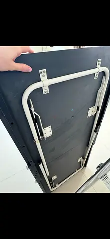 Foldable Portable Table - Black, Metal Frame, Good Condition and with Tennis net