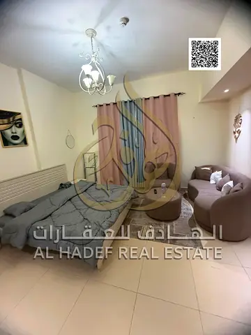 للايجار الشهري استوديو مفروش في عجمان ابواج الياسمين مقابل ستي سنتر عجمان مكان مميز وقريب من جميع الخدمات في الجرف استودي عائلي نظيف جدا وسهل المخرج ل
