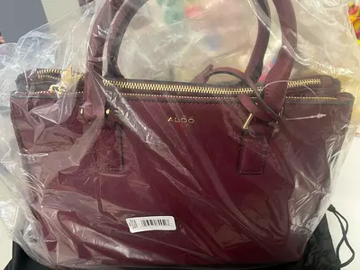 Aldo Burgundy Structured Handbag - New