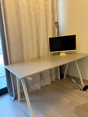 Beige minimalist study/office table - good condition, good quality