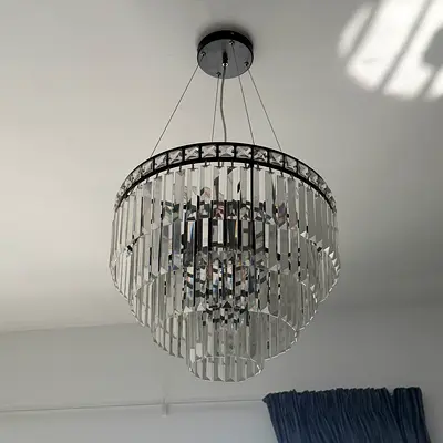Modern Crystal Chandelier Three Tier Ceiling Light