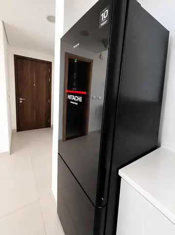Hitachi black glass finish refrigerator - R-BG410PUK6XGBK