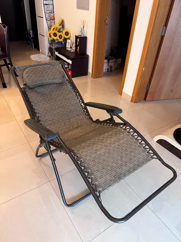 Outdoor Reclining Lounge Chair with Cushion - Good Condition + 2 IKEA Rubber Mat