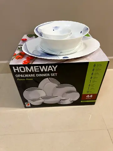 Homeway 44-piece Opalware Dinner Set - Brand New in Box