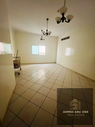 Annual Rent in Al Majaz 3, Sharjah. 2 Bedrooms, Separate Living Room, 2 Bathrooms, Balcony, Central AC & Gas. Rent: AED 40,000, 4 Payments, AED 3,000
