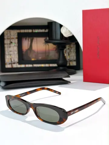 Saint Laurent Tortoiseshell Oval Sunglasses