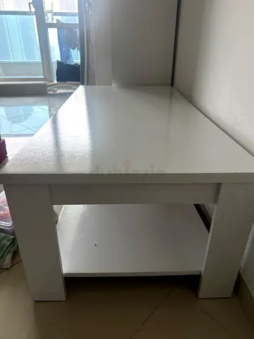 Simple white wooden coffee table - good condition