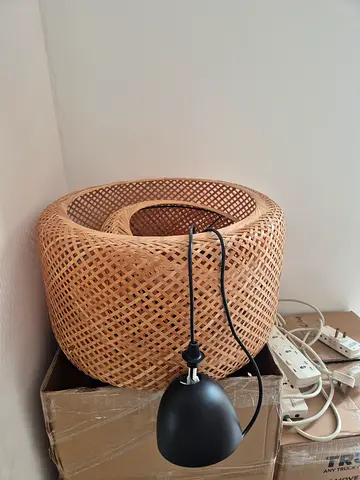 Wicker rattan pendant light shade - natural woven ceiling lamp