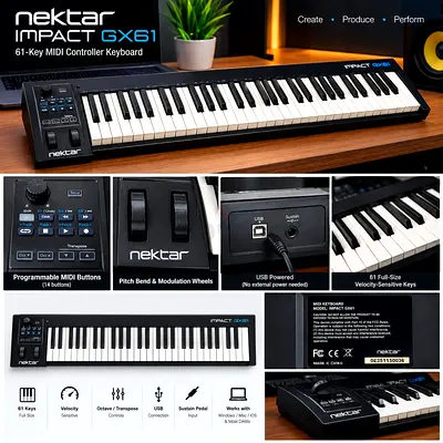 Nektar Impact GX61 MIDI Controller Keyboard