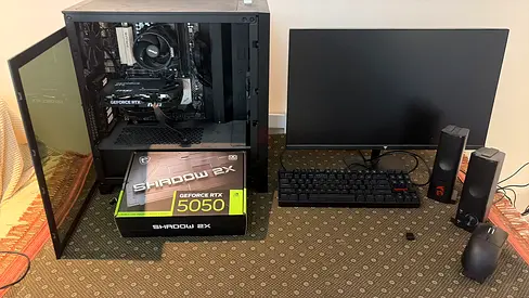 Gaming Desktop PC with RTX 5050, 16GB RAM, 512GB SSD + Monitor & Peripherals