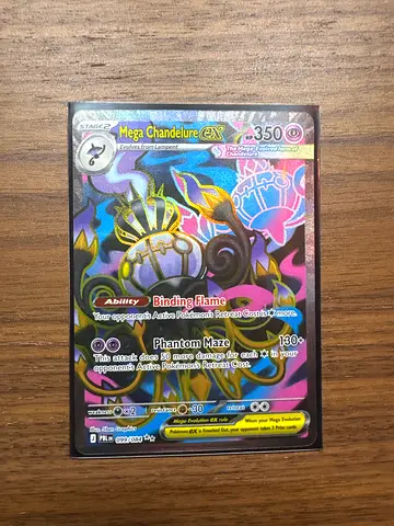 Pokémon Mega Chandelure-EX Full Art Holo Card (Sleeved) - Collectible TCG