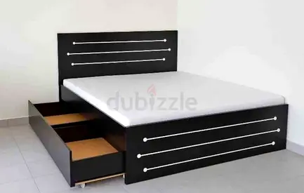 Queen size bed drawers - dark wood finish brand new