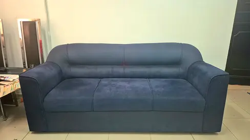 Dark blue 3-seater fabric sofa in good condition
