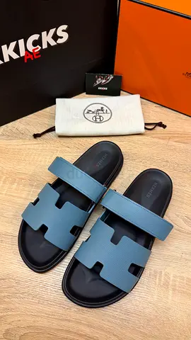 Hermes Chypre Sandal Blue Calf Leather