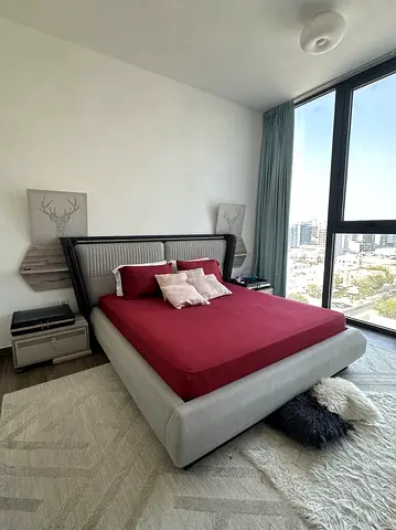 Complete Modern Bedroom Set - Bed with Mattress, Marble-Top Dresser & 2 Nightstands
