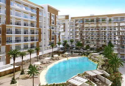 Live in a Two-Building Community Arranged Around a Lagoon and Man-Made Beach