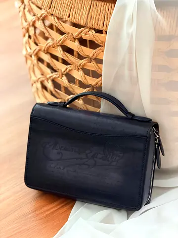 *Berluti* Itauba Wide Zipped Pouch Venezia Calf Leather
