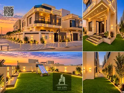 A modern, luxury villa ready for immediate handover, situated in a prime corner location (facing tw