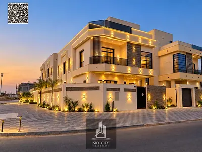 A modern, luxury villa ready for immediate handover, situated in a prime corner location (facing two streets) with a large setback and located very cl