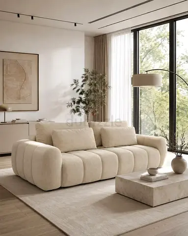 Brand New beige color 3 seater boucle puffy sofa