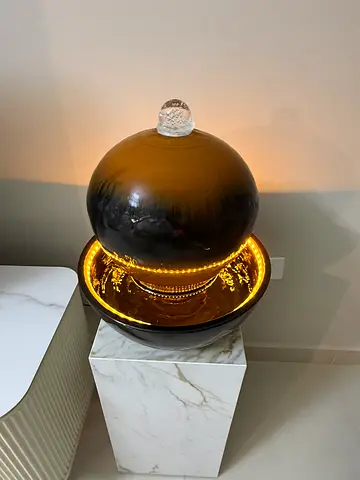 Tabletop decorative water fountain with LED lighting