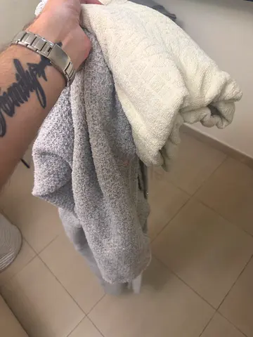 Set of two used bath towels - soft cotton