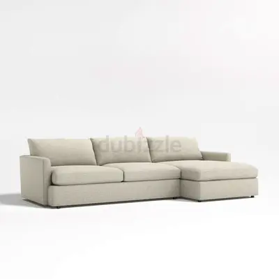Crate and barrel lounge deep lshape sofa feather filled