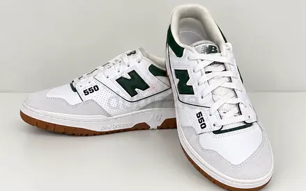 New Balance 550 White & Green Sneakers -Men