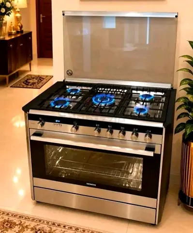 Siemens iq700 Top gas oven electric 5-burner gas cooker 90/60 size with large oven - stainless steel