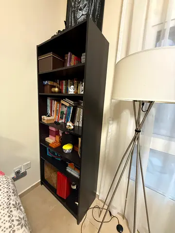 **IKEA Black Storage Unit – Good Condition** Tall IKEA storage unit with multiple shelves, ideal fo