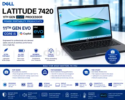 SPECIAL OFFER - DELL LATITUDE 7420 - 11TH GEN EVO EDITION PURE BUSINESSES SERIES - 16GB RAM - SUPER