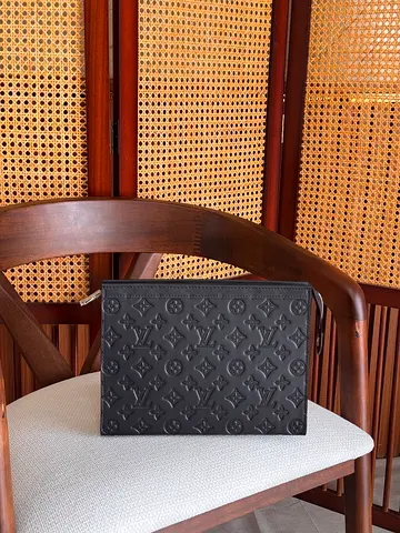 Louis Vuitton Embossed Monogram Pouch / Clutch - Black