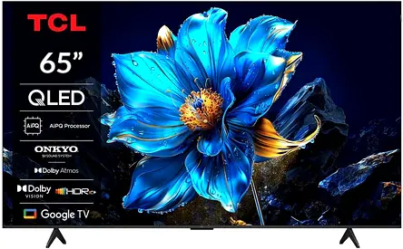 TCL 65 Inch QLED TV, HDR10+, Google TV, Dolby Vision Atmos, AiPQ Processor,120Hz, ONKYO 2.1ch, Dolby
