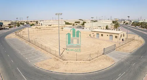 corner Commercial Yard,Ground Preparation: Leveled with road base for Rent | Saja'a Industrial Oasis, Sharjah