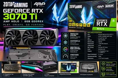 ZOTAC GAMING GeForce RTX 3070 Ti AMP Holo 8GB - Like New