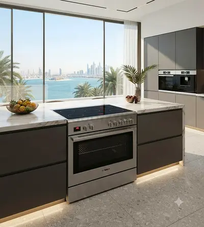 Bosch Series 8 90cm Electric Ceramic Cooker – Latest Version, Dual Fan, Like New