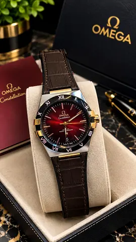 Omega Constellation Co-Axial Automatic Men's Watch — Burgundy Dial, Two-Tone
