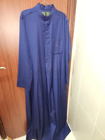 Luxury Men's Navy Blue Kandora / Thobe – Original Loro Piana Italian Fabric (Size 60 / XL)
