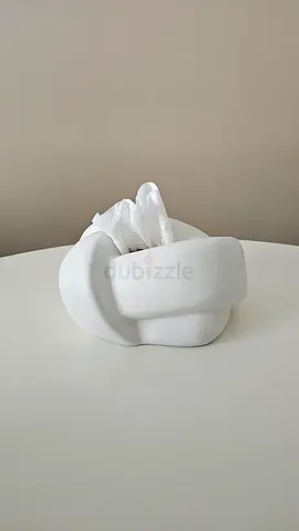 Ceramic tissue / Napkin holder - White knot